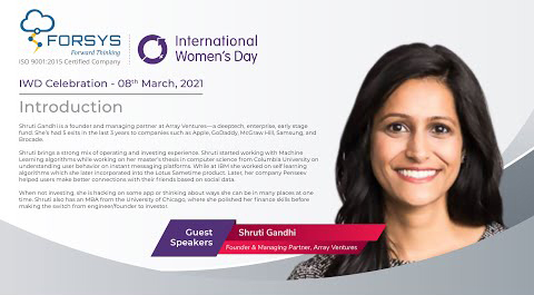 Shruti Gandhi on Womens day